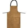 Heavy Duty Genuine Suede Leather Apron With Four Pockets And Waist Tie