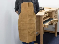 Heavy Duty Genuine Suede Leather Apron With Four Pockets And Waist Tie