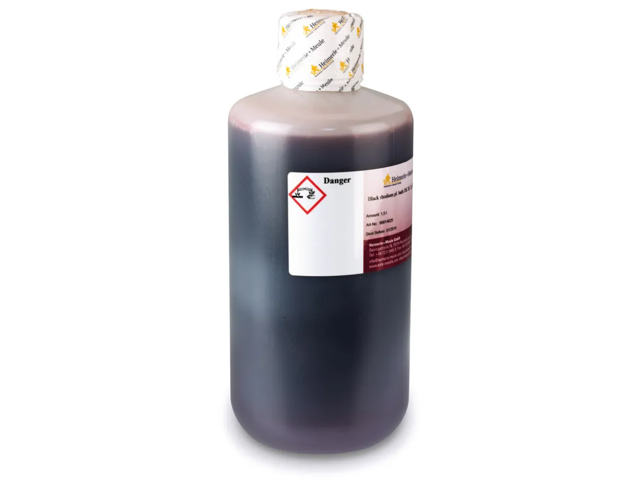 Heimerle + Meule Black Rhodium Plating Solution Ready Mix 1 Litre 2g Rh/l UN3264