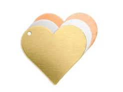 ImpressArt Brass Heart 19mm Stamping Blank Pack of 5 Pierced Hole
