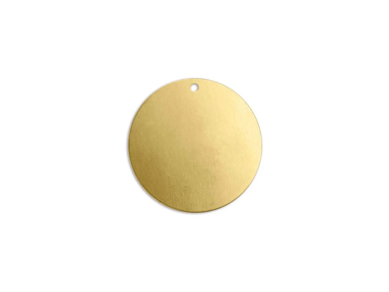 ImpressArt Brass Round Disc 19mm Stamping Blank Pack of 6 Pierced Hole