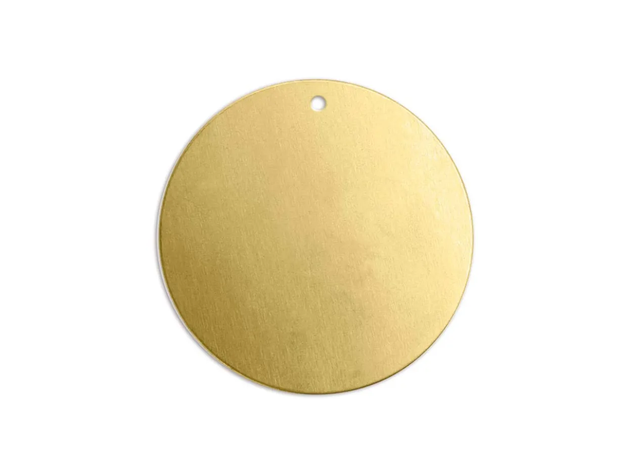 ImpressArt Brass Round Disc 32mm Stamping Blank Pack of 3 Pierced Hole