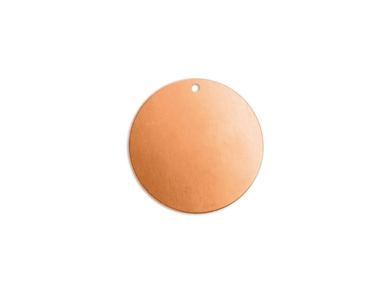 ImpressArt Copper Round Disc 19mm Stamping Blank Pack of 6 Pierced Hole