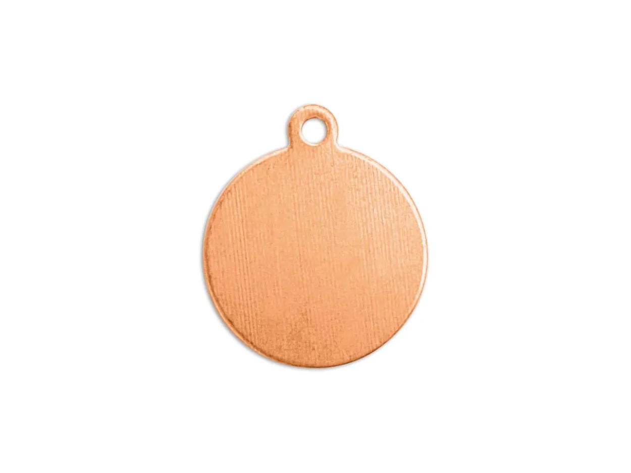 ImpressArt Copper Round Tag 16mm Stamping Blank Pack of 7