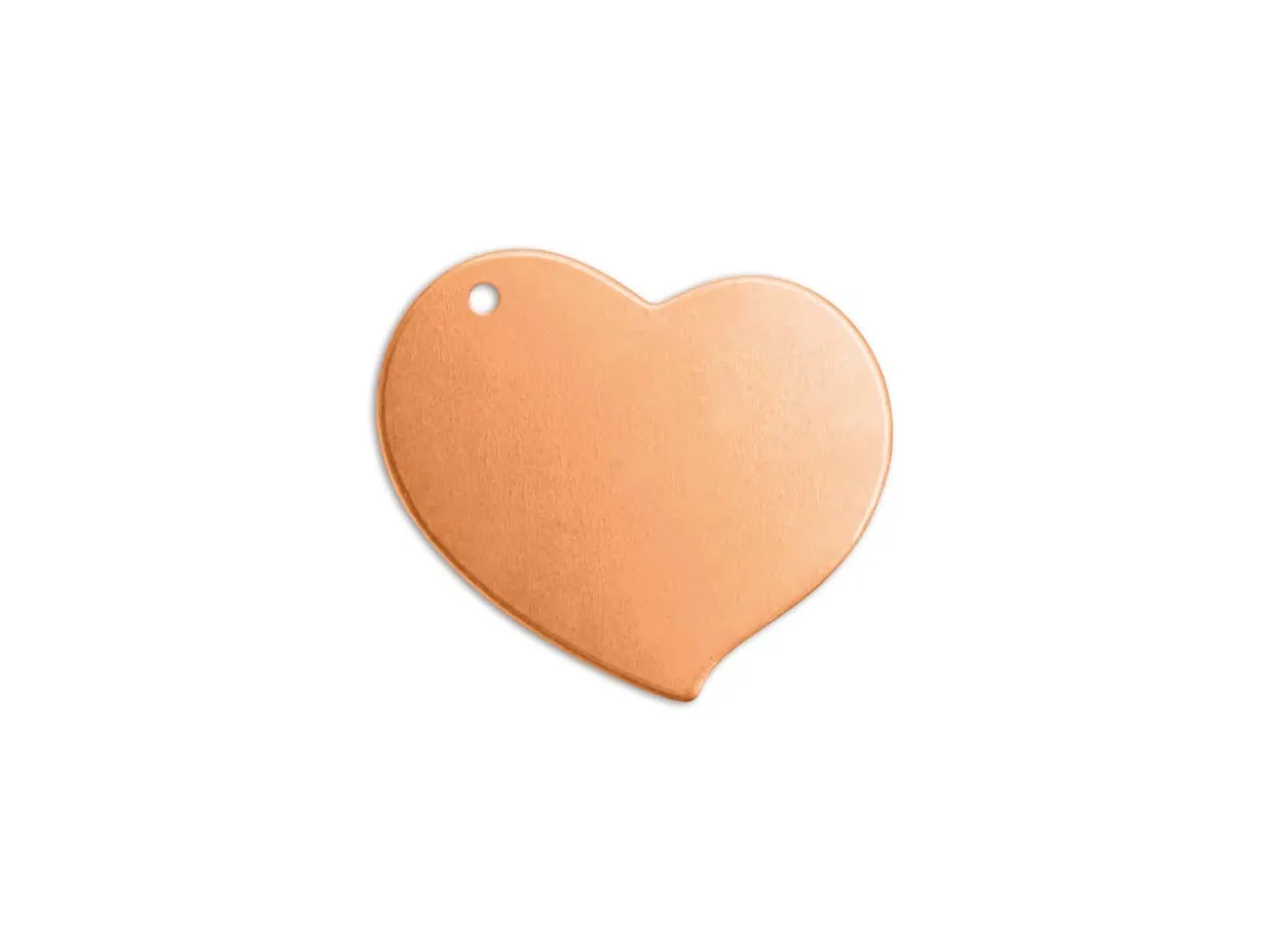 ImpressArt Copper Swirly Heart 19mm Stamping Blank Pack of 6 Pierced Hole