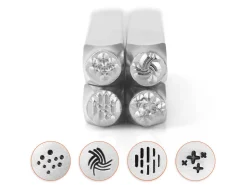 ImpressArt Texture Series 3 Design Stamp Set 6mm Pack of 4