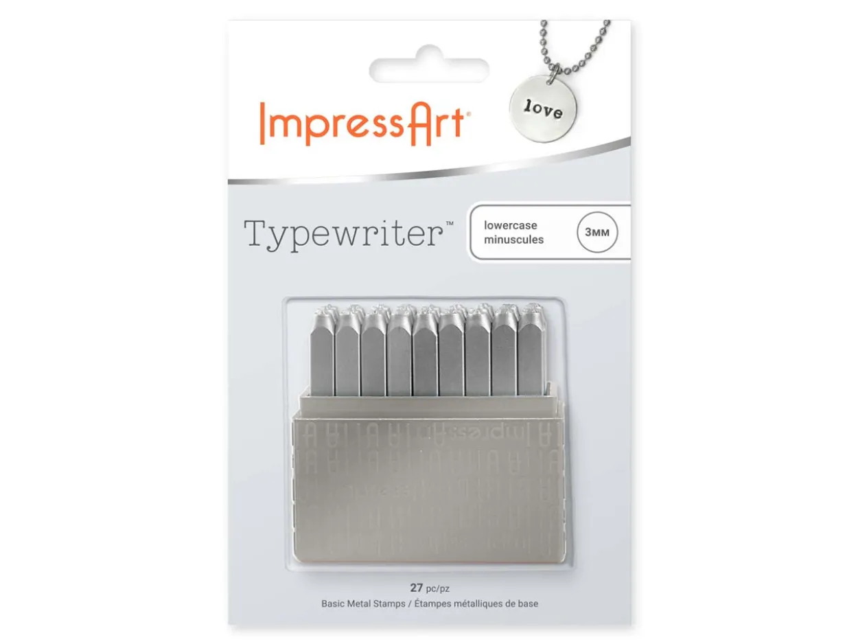 ImpressArt Typewriter Basic Letter Stamp Set Lowercase 3mm
