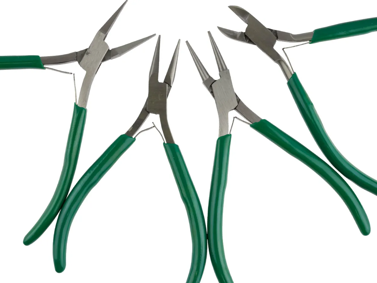 Jewellers Pliers Kit In Protective Canvas Storage Wrap, 4x 110mm Pliers