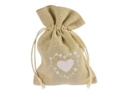 Jute Bag Small Pack of 10, Large Heart