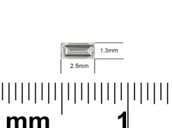 Lab Grown Diamond 0.04ct, Baguette Cut, D Colour Vs Clarity, 2.5 X 1.5mm