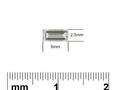 Lab Grown Diamond 0.20ct, Baguette Cut, D Colour Vs Clarity, 5x2.5mm