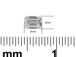Lab Grown Diamond 0.10ct, Emerald Cut, D Colour Vs Clarity, 3x2mm