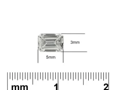 Lab Grown Diamond 0.30ct, Emerald Cut, D Colour Vs Clarity, 5x3mm