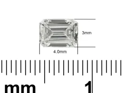 Lab Grown Diamond 0.23ct, Emerald Cut, D Colour Vs Clarity, 4x3mm