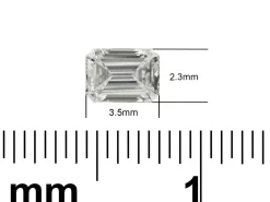 Lab Grown Diamond 0.15ct, Emerald Cut, D Colour Vs Clarity, 3.5x2.3mm