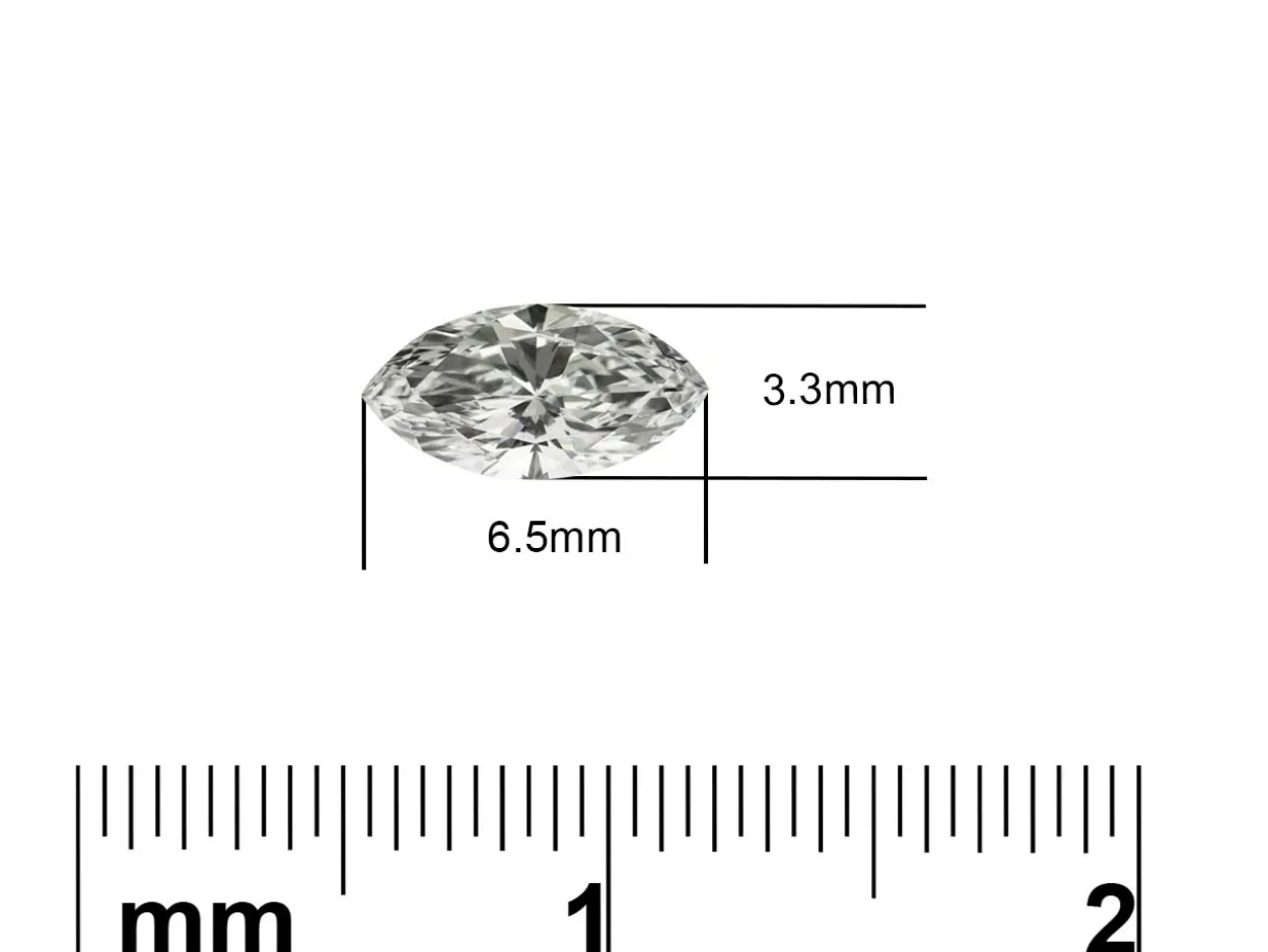 Lab Grown Diamond 0.25ct, Marquise Cut, D Colour Vs Clarity, 6.5x3.3mm