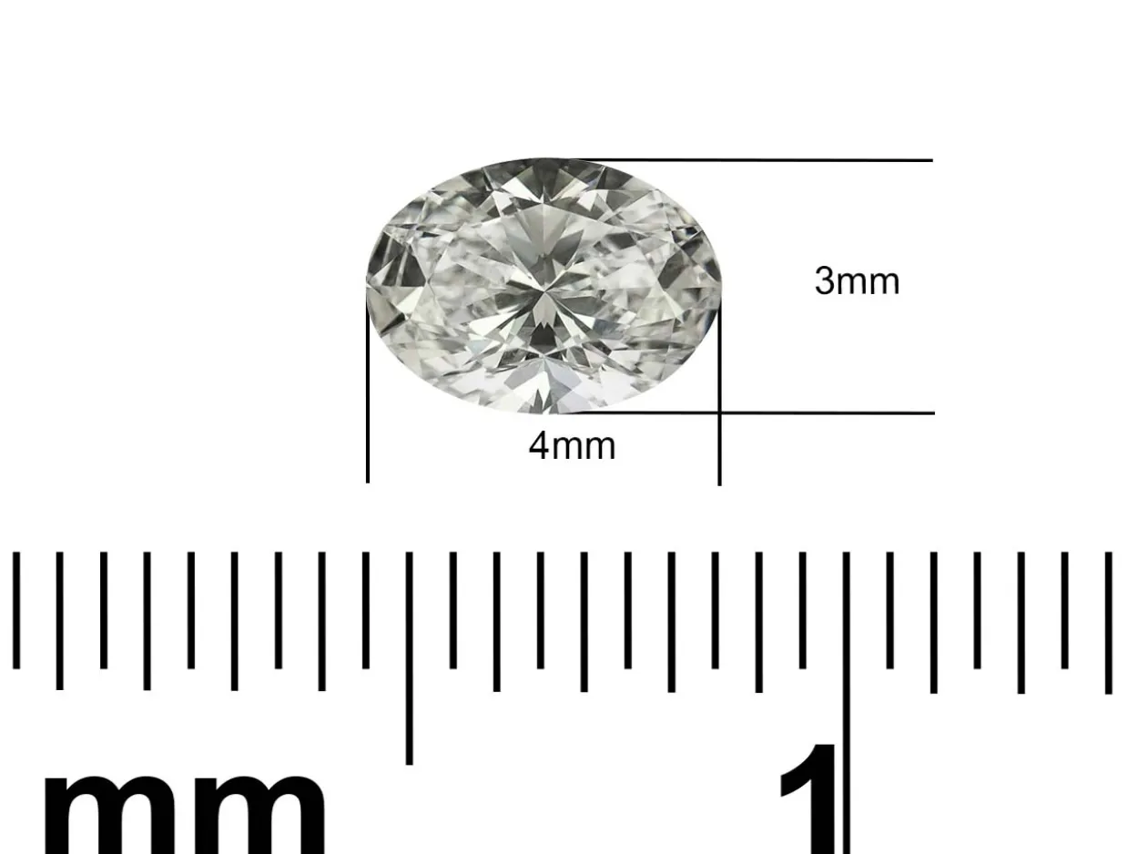 Lab Grown Diamond 0.15ct, Oval Cut, D Colour Vs Clarity, 4x3mm