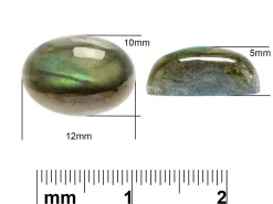 Labradorite, Oval Cabochon, 12x10mm