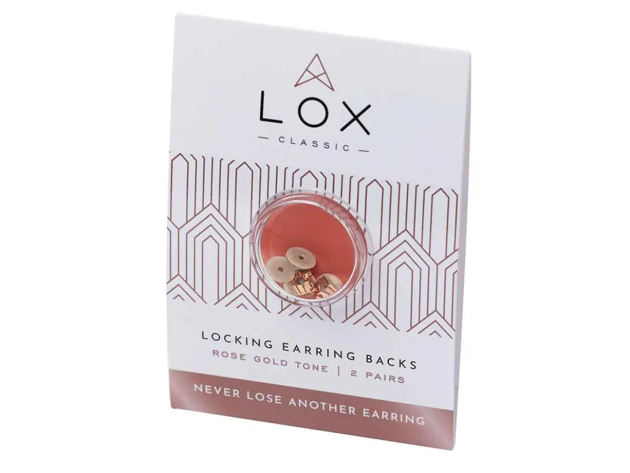 Lox Rose Gold Tone Secure Earring Scrolls Pack of 4