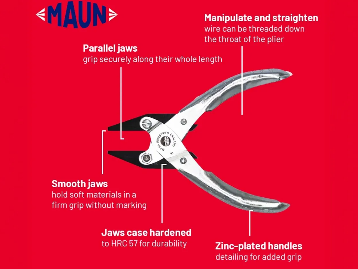 Maun Flat Nose Pliers 125mm/5" Parallel Action, With Smooth Jaws