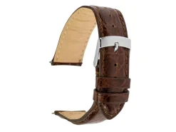 Medium Brown Italian Genuine Crocodile Watch Strap, 18mm
