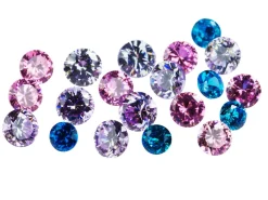 Mixed Colour Cubic Zirconia, Round, Pack of 20 Various Sizes