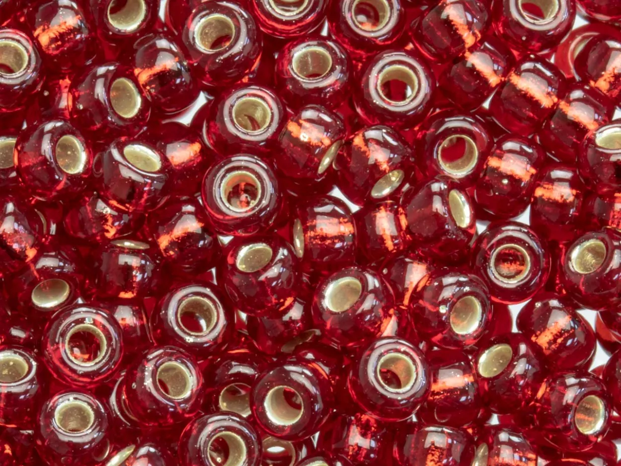 Miyuki 8/0 Round Seed Beads Seed Beads Silver Lined Ruby 22g Tube, Miyuki Code 11