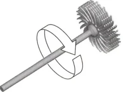 3M Radial Abrasive Disc, Blue - Medium/fine With Mandrel