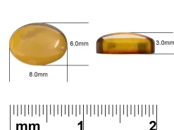 Natural Amber, Oval Cabochon, 8x6mm