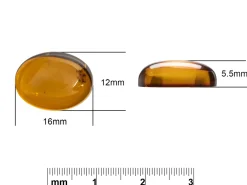 Natural Amber, Oval Cabochon, 16x12mm