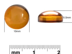 Natural Amber, Round Cabochon, 10mm