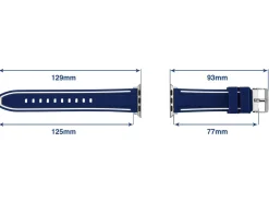 Navy And White Dual Tone Silicone Strap For Apple Watch, Compatible With 42/44/45/49mm Models