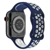 Navy Blue And White Dual Tone Silicone Strap For Apple Watch, Compatible With 42/44/45/49mm Models