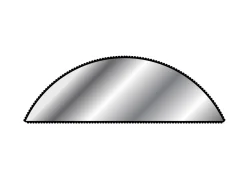 Needle File, Half Round, 160m, Cut 2 - Medium Grade