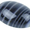 Onyx, Black And White Banded Oval Cabochon, 8x6mm