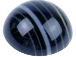 Onyx, Black And White Banded Round Cabochon, 6mm