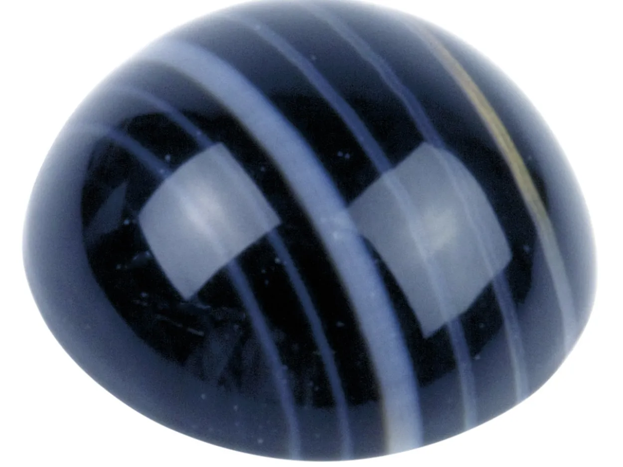 Onyx, Black And White Banded Round Cabochon, 6mm