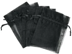 Organza Bags Black 7.6cm X 10cm Pack of 6