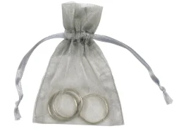 Organza Bags Silver 7.6cm X 10cm Pack of 6