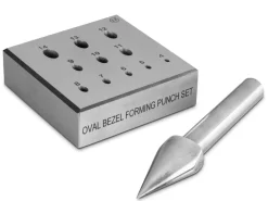 Oval Bezel/collet Forming Block With 11 Holes And 17 Degree Angle Punch Included