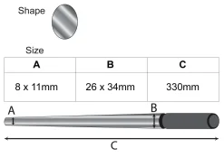 Oval Plain Triblet, Steel, 330mm/13", 8x12mm-26x34mm Diameter