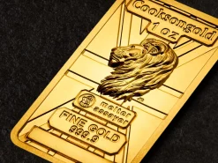 1oz Fine Gold Bar 999.9 - High Relief Lion's Head Collection Serialised