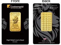 1oz Fine Gold Bar 999.9 - High Relief Lion's Head Collection Serialised