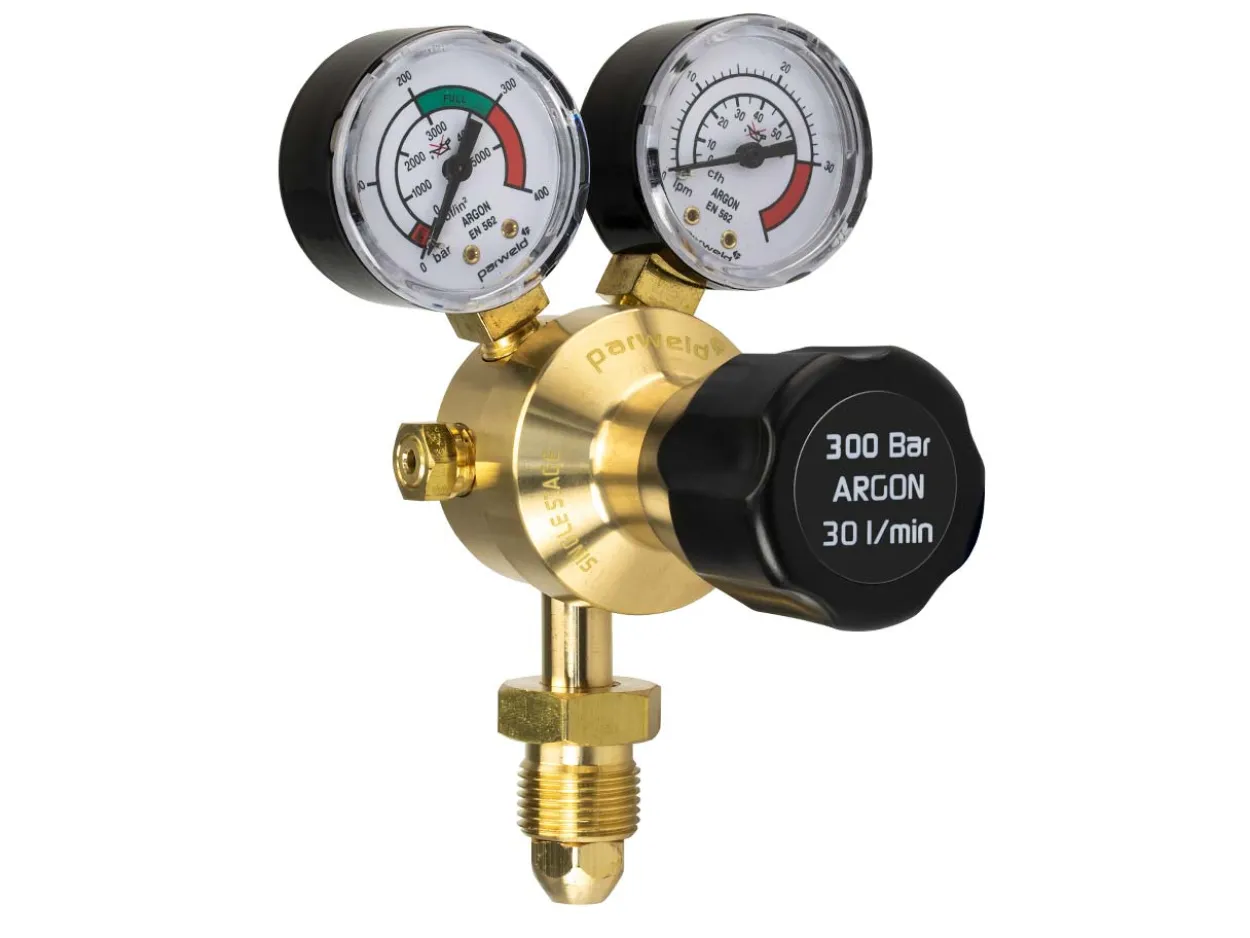 Parweld Argon Regulator Single Stage, 2 Gauge