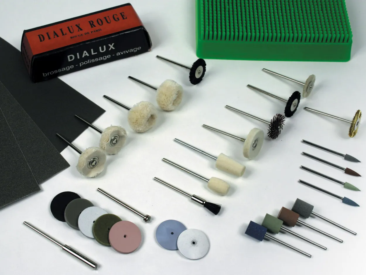 Pendant Motor Polishing Kit With Emery Papers And Burr Stand