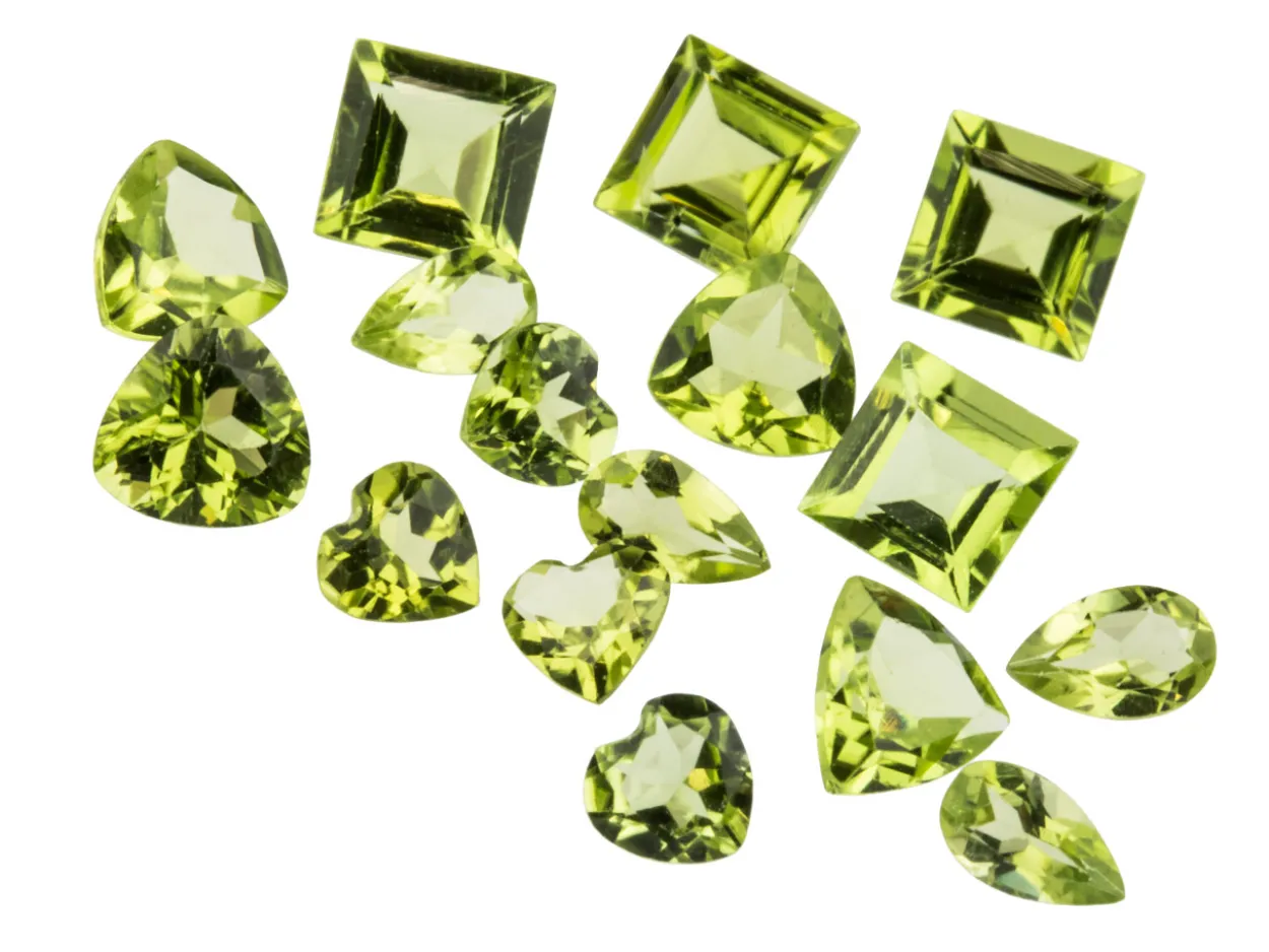 Peridot, Mixed Shapes, Pack of 12