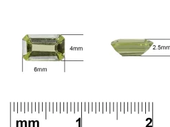 Peridot, Octagon, 6x4mm