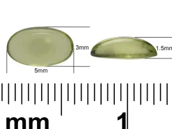 Peridot, Oval Cabochon, 5x3mm