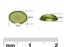 Peridot, Oval Cabochon, 7x5mm