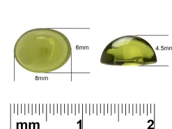 Peridot, Oval Cabochon, 8x6mm